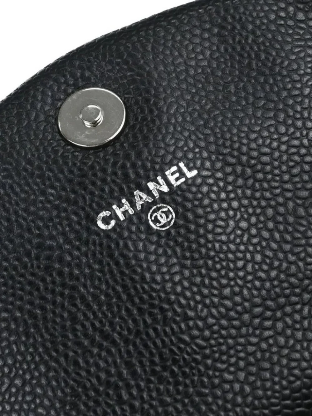 Chanel Black Calfskin Half Moon Flap WOC Wallet on Chain Shoulder Bag